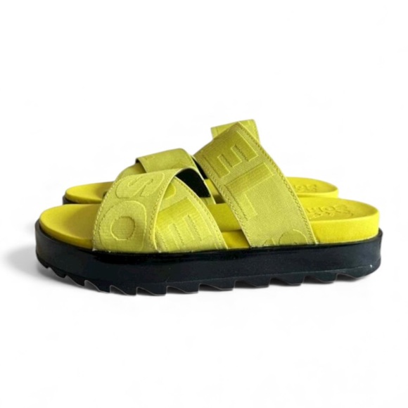 Sorel Shoes - Sorel Green Sandal Woman's  Slip On Platform Adjustable Stretchy Straps  SZ 8